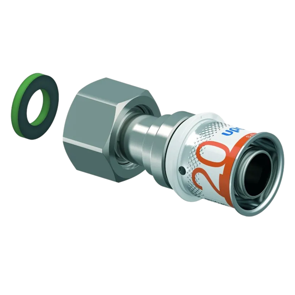 Uponor S-Press Plus schroefkoppeling wartel bi.dr. 20mmx1/2"