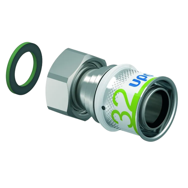 Uponor S-Press Plus schroefkoppeling wartel bi.dr. 32mmx1"