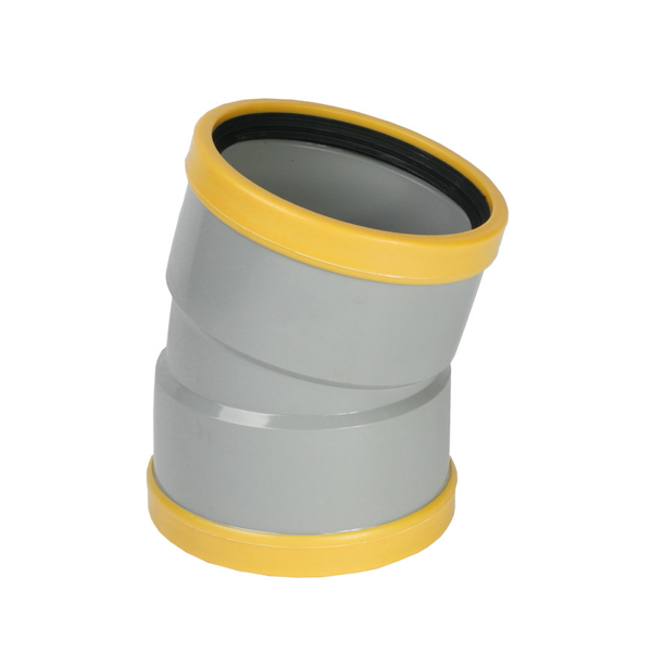 Wavin PVC Bocht 15° GR/GD 125 SN8 M/M