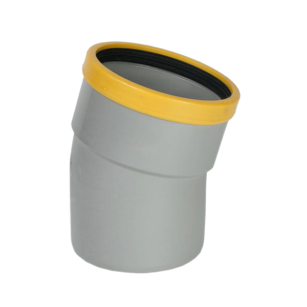 Wavin PVC Bocht 15° GR/GD 250 SN8 0,5D M/S