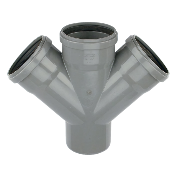 Wavin PVC M-Dubbel T-Stuk 45° GR 160 SN4 M/S